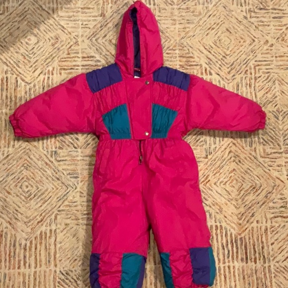 Vintage 80's Snowsuit Girls 4T Pink - Picture 1 of 4